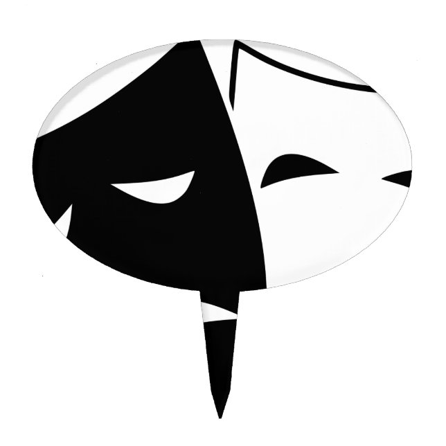 Comedy And Tragedy Mask Cake Topper (Front)