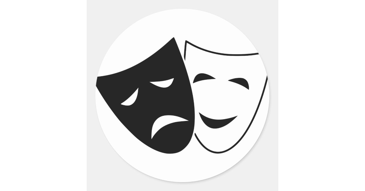 black and white drama masks