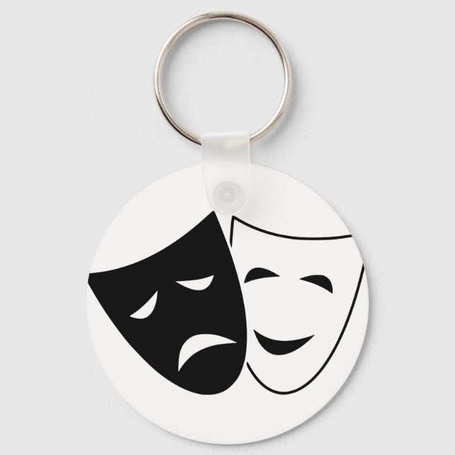 Comedy And Tragedy Mask Keychain (Front)