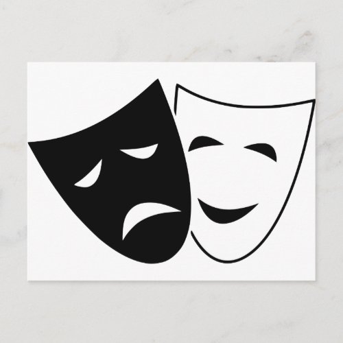 Comedy And Tragedy Mask Postcard