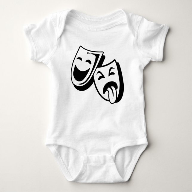 Comedy and Tragedy Masks Baby Bodysuit (Front)