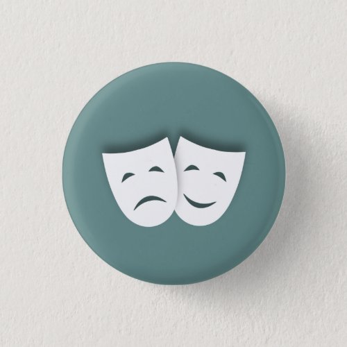 Comedy and Tragedy Masks Button