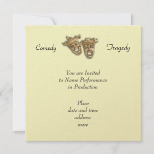 Comedy and Tragedy Masks Invitation
