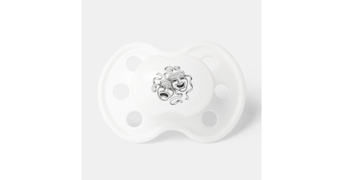 Comedy and Tragedy Masks Pacifier | Zazzle