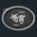 Comedy and Tragedy Masks Silver Theater Belt Buckle<br><div class="desc">Comedy and tragedy theater masks in silver. Jester</div>