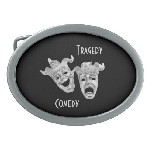 Comedy and Tragedy Masks Silver Theater Belt Buckle