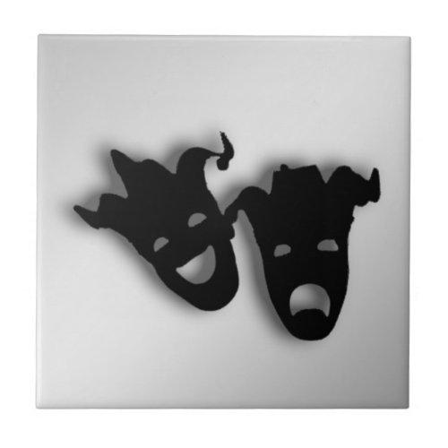Comedy and Tragedy  Masks Theater Ceramic Tile