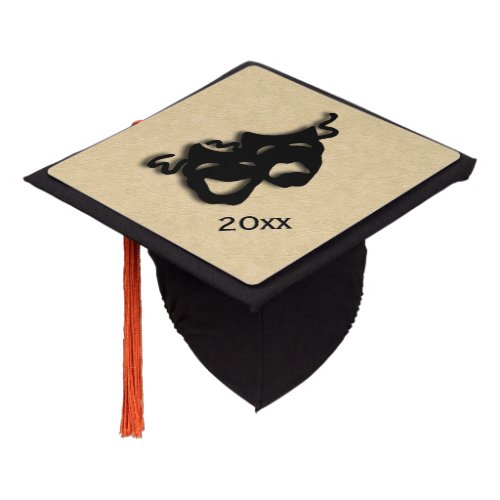 Comedy and Tragedy Masks Theater Graduation Cap Topper