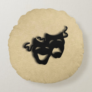 Comedy and Tragedy Masks Theater Round Pillow