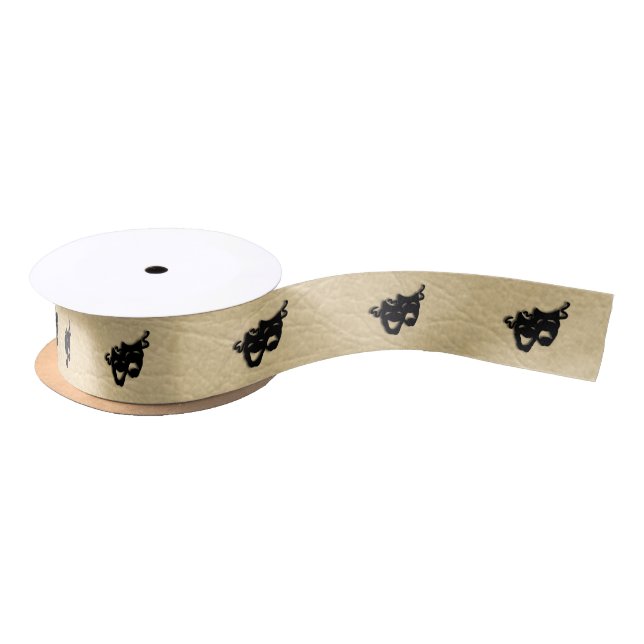 Comedy and Tragedy Masks Theater Satin Ribbon (Spool)