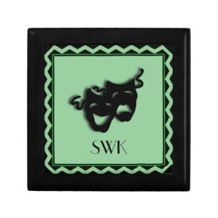 Comedy and Tragedy Mint Green Monogram Mask Box