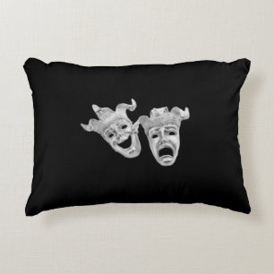 Comedy and Tragedy Silver Theater Accent Pillow