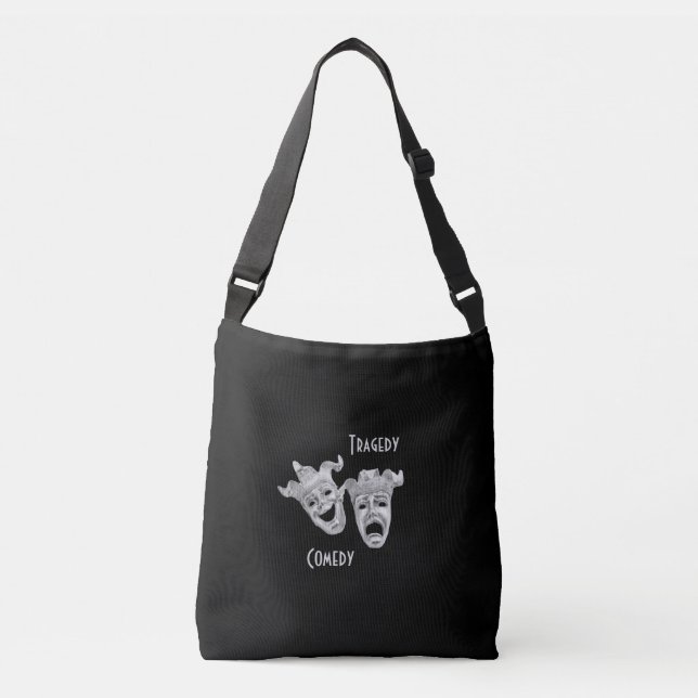 Comedy and Tragedy Silver Theater Crossbody Bag (Front)