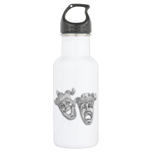 Comedy and Tragedy Silver Theater Water Bottle