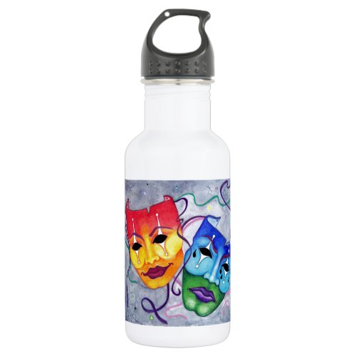 Comedy and Tragedy Stainless Steel Water Bottle