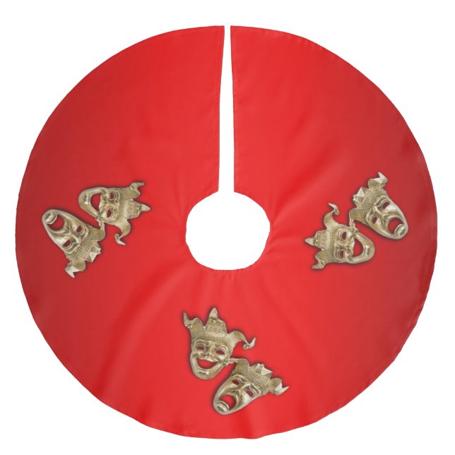 Comedy and Tragedy Theater Brushed Polyester Tree Skirt (Front)