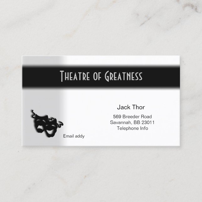 Comedy and Tragedy Theater Business Card (Front)