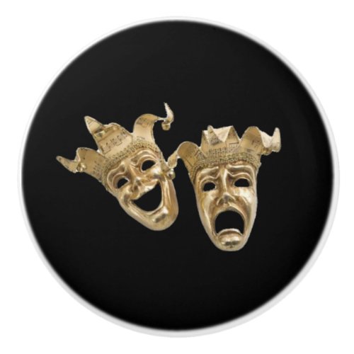 Comedy and Tragedy Theater Ceramic Knob