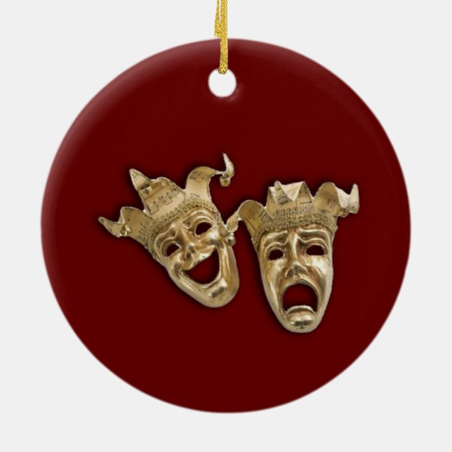 Comedy and Tragedy Theater Ceramic Ornament (Back)
