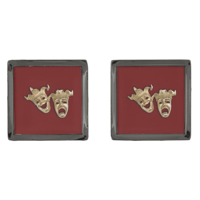Comedy and Tragedy Theater Cufflinks (Front)