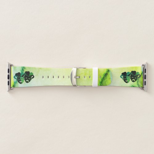  Comedy and Tragedy Theater Design Green Apple Watch Band