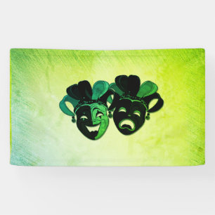 Comedy and Tragedy Theater Design Green Banner