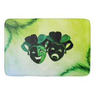  Comedy and Tragedy Theater Design Green Bath Mat
