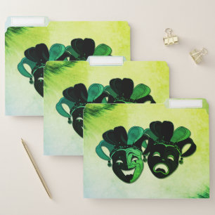Comedy and Tragedy Theater Design Green File Folder