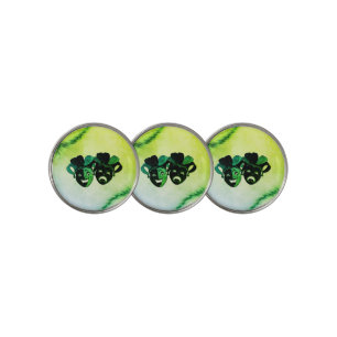Comedy and Tragedy Theater Design Green Golf Ball Marker