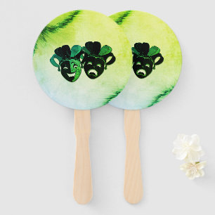 Comedy and Tragedy Theater Design Green Hand Fan