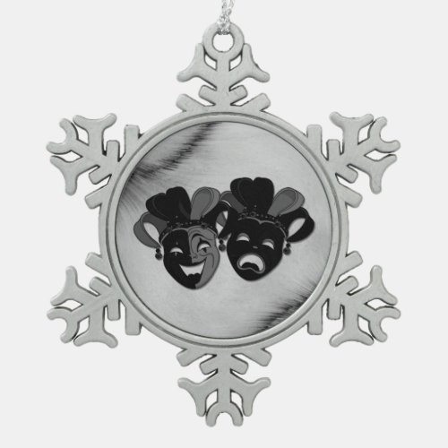 Comedy and Tragedy Theater Design  Snowflake Pewter Christmas Ornament