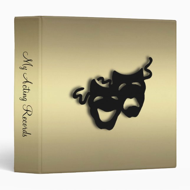 Comedy and Tragedy Theater Gold 3 Ring Binder (Front/Spine)