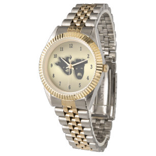 Comedy and Tragedy Theater Gold Black Numbers Watch