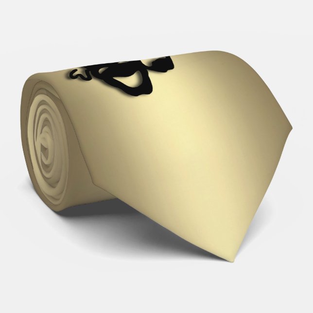 Comedy and Tragedy Theater Gold Tie (Rolled)