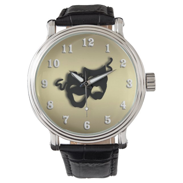 Comedy and Tragedy Theater Gold Watch (Front)