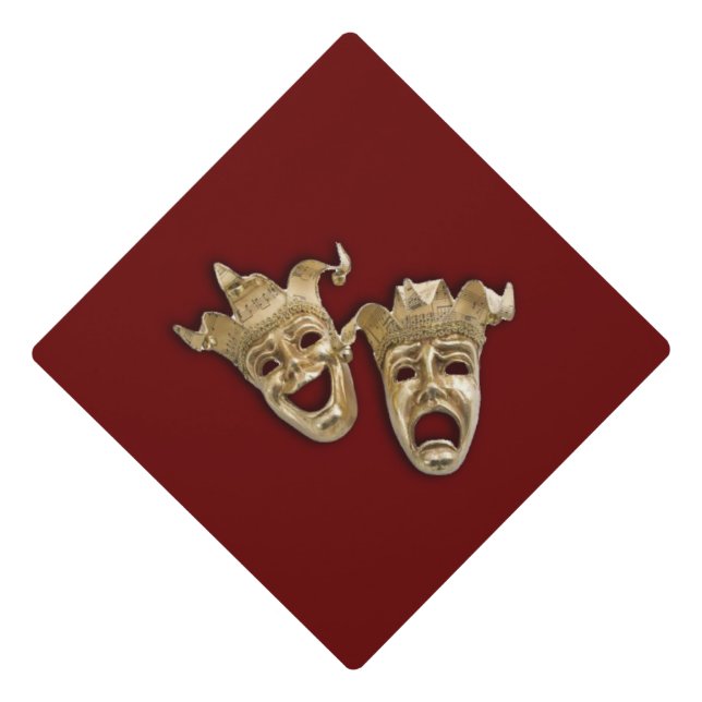 Comedy and Tragedy Theater Graduation Cap Topper (Front)