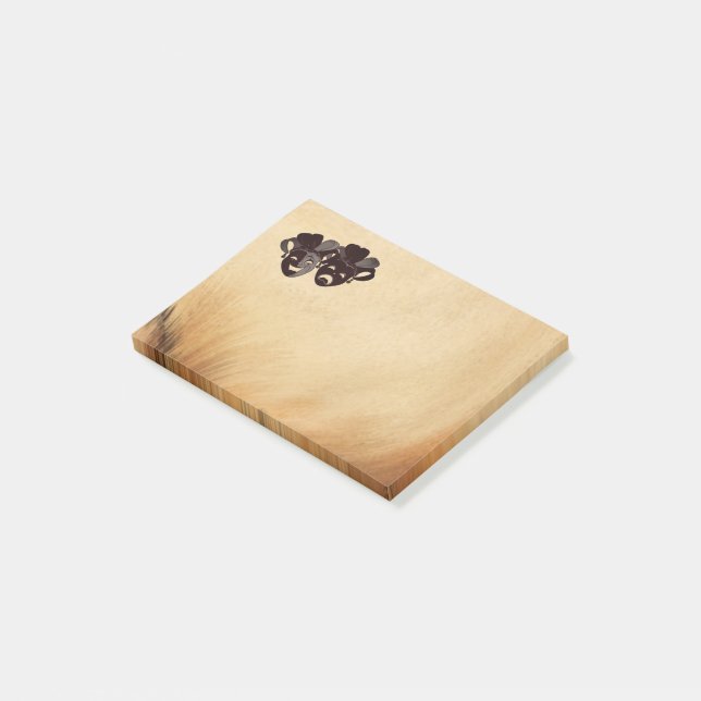 Comedy and Tragedy Theater Jester Masks Rustic Post-it Notes (Angled)
