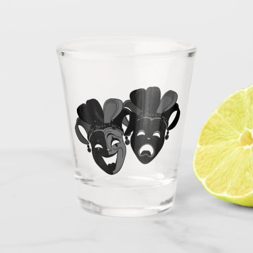 Comedy and Tragedy Theater Jester Masks Shot Glass