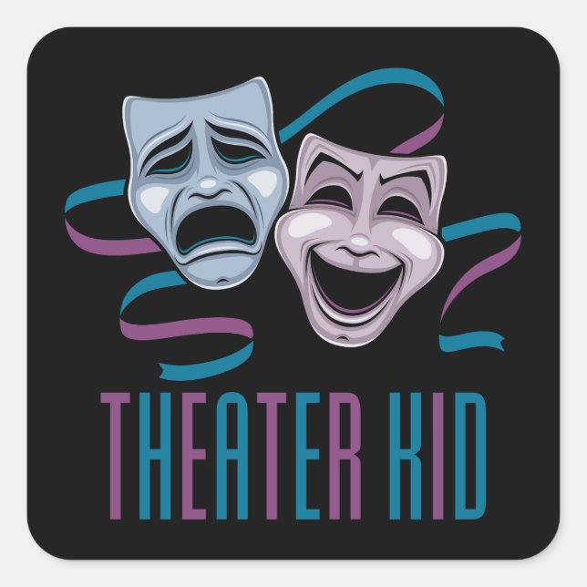 Comedy And Tragedy Theater Kid Square Sticker (Front)