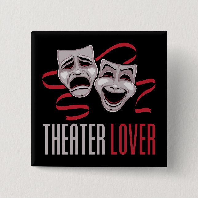 Comedy And Tragedy Theater Lover Button (Front)
