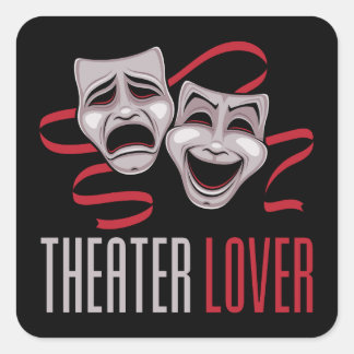 Comedy And Tragedy Theater Lover Square Sticker