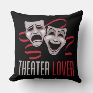 Comedy And Tragedy Theater Lover Throw Pillow
