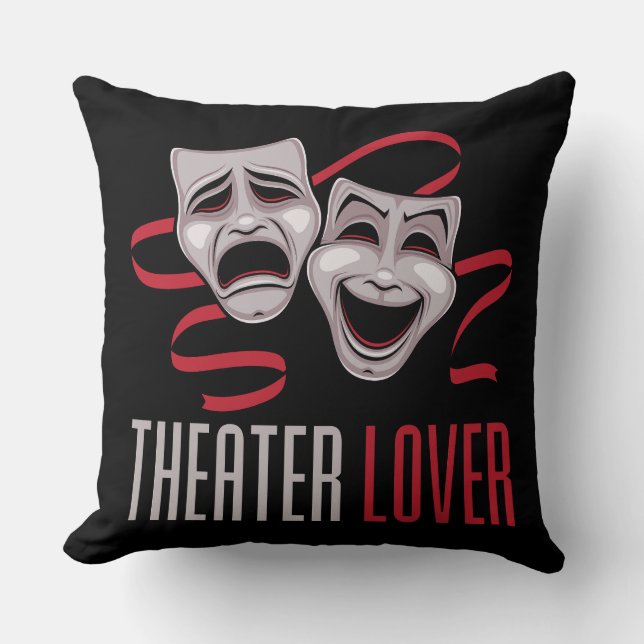 Comedy And Tragedy Theater Lover Throw Pillow (Front)