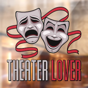 Comedy And Tragedy Theater Lover Window Cling