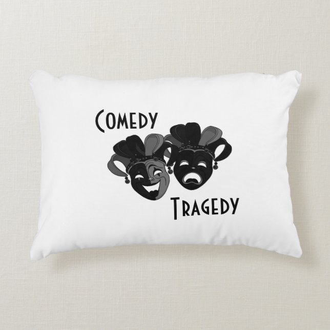 Comedy and Tragedy Theater Masks Accent Pillow (Front)