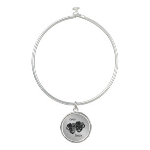Comedy and Tragedy Theater Masks Bangle Bracelet