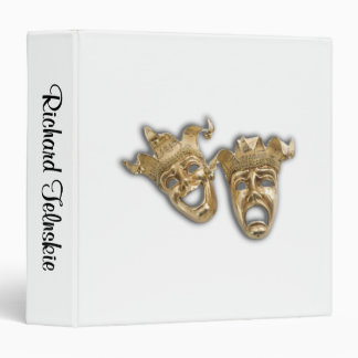 Comedy and Tragedy Theater Masks Black Binder