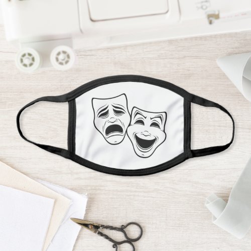 Comedy And Tragedy Theater Masks Black Line
