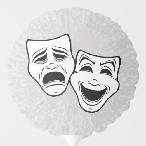 Comedy And Tragedy Theater Masks Black Line Balloon