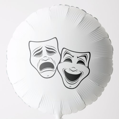 Comedy And Tragedy Theater Masks Black Line Balloon